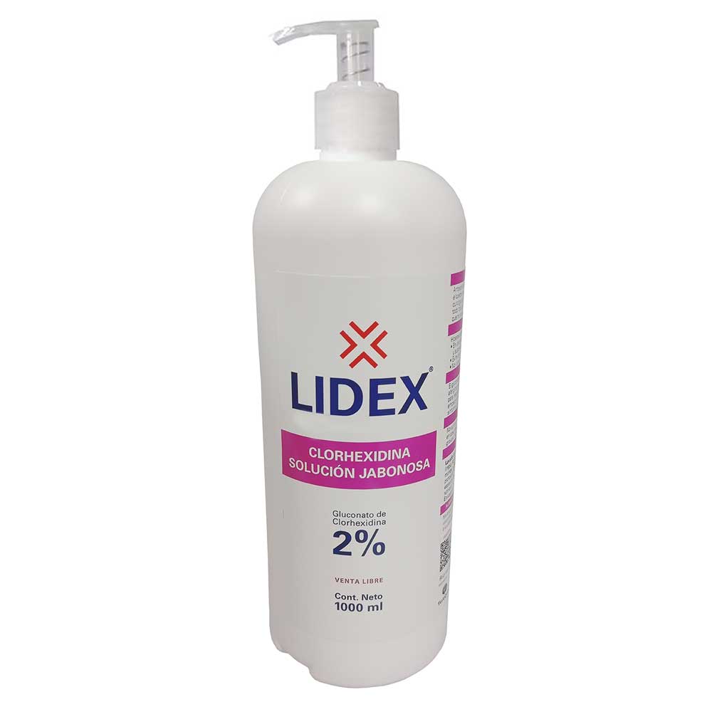 LIDEX CLORHEXIDINA SOLUCION JABONOSA AL 2% 1000ML