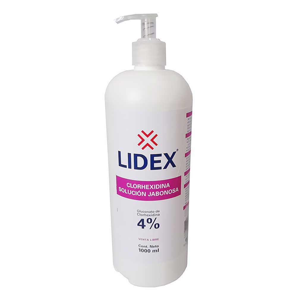 LIDEX CLORHEXIDINA SOLUCIÓN JABONOSA AL 4%  VÁLVULA 1000 ML